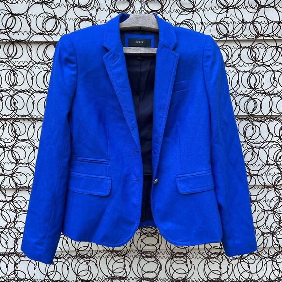 J.Crew schoolboy two button blazer blue SIZE 0 - Picture 1 of 10